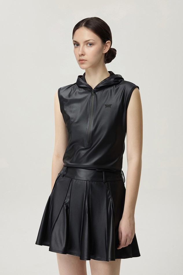 WOMEN HOOD ZIP-UP SHORT SLEEVE