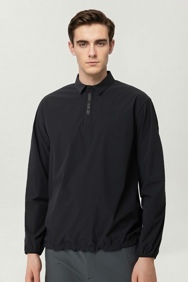 MEN WOVEN LOOSE FIT COLLAR LONG SLEEVE