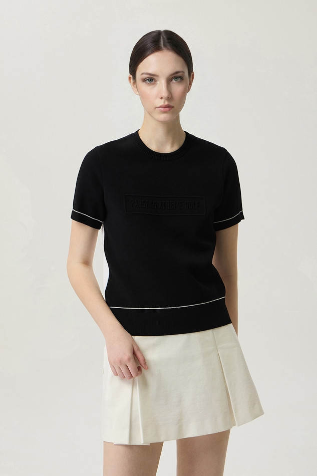 WOMEN SHORT SLEEVE ROUND NECK SWEATER