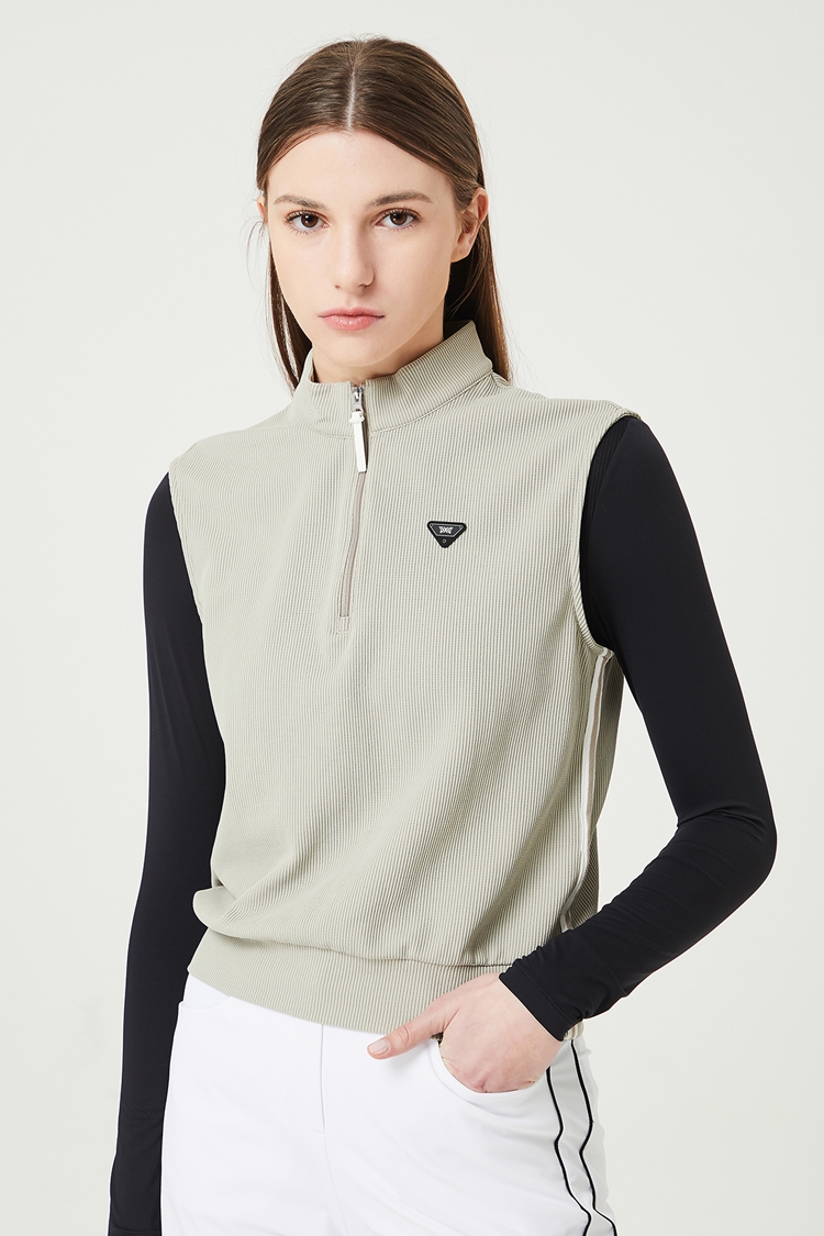 WOMEN SUMMER HALF ZIP JERSEY VEST