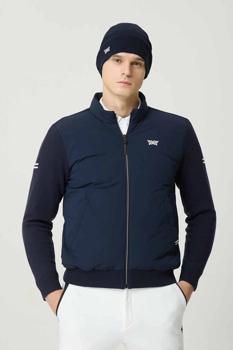 WINTER LINE POINT HYBRID DOWN SWEATER CARDIGAN