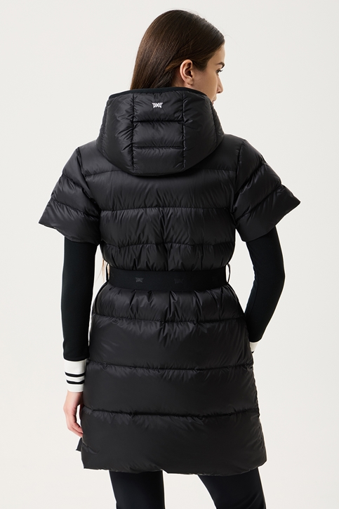 WOMEN WINTER SHORT SLEEVED LONG DOWN JACKET