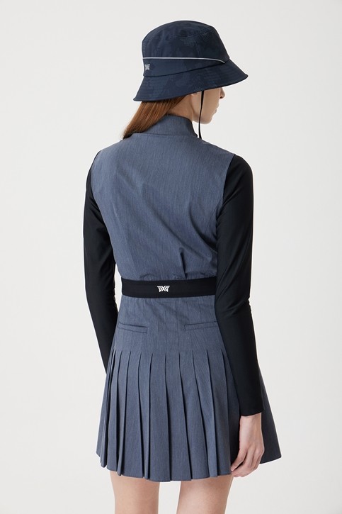 WOMEN WOVEN MIX LONG-SLEEVE ONE-PIECE