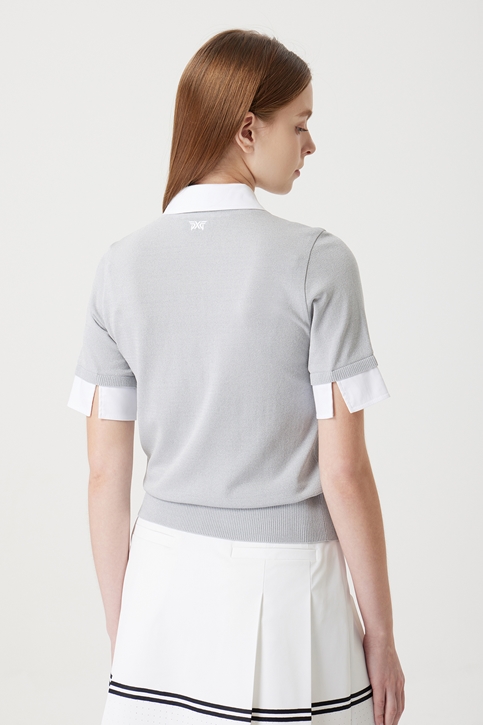 WOMENS COLLARED SHORT SLEEVE KNIT