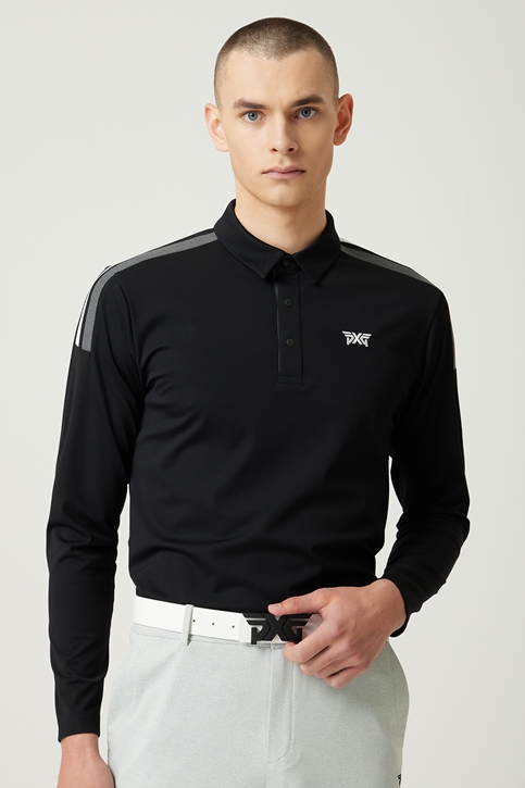 COLOR BLOCKED COLLAR LONG-SLEEVE