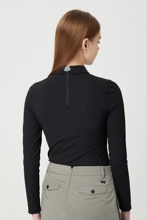 WOMEN SCARF COLLAR LONG-SLEEVE