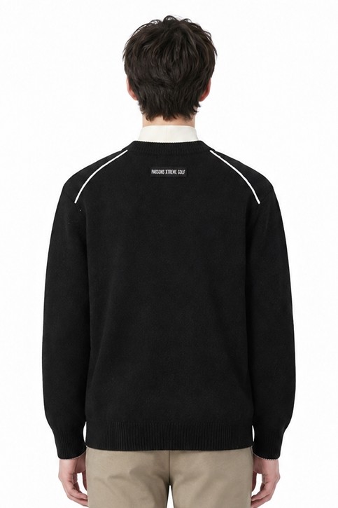 MEN CASHMERE ROUND NECK SWEATER PKFCM410721 BLACK 상품 이미지 2