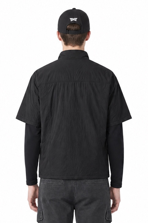 MEN PADDING SHORT-SLEEVED ANORAK JACKET PKFPM640921 BLACK 상품 이미지 2