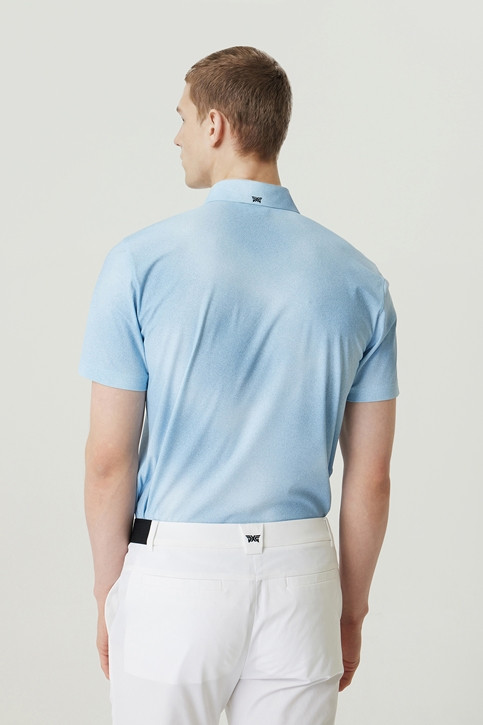 MEN GRADATION PATTERN COLLAR SHORT SLEEVE