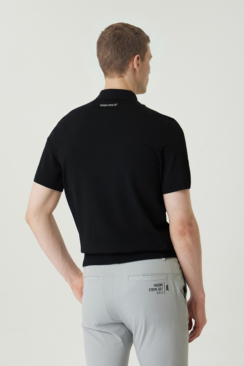 MEN ESSENTIAL SHORT SLEEVE COLLAR SWEATER