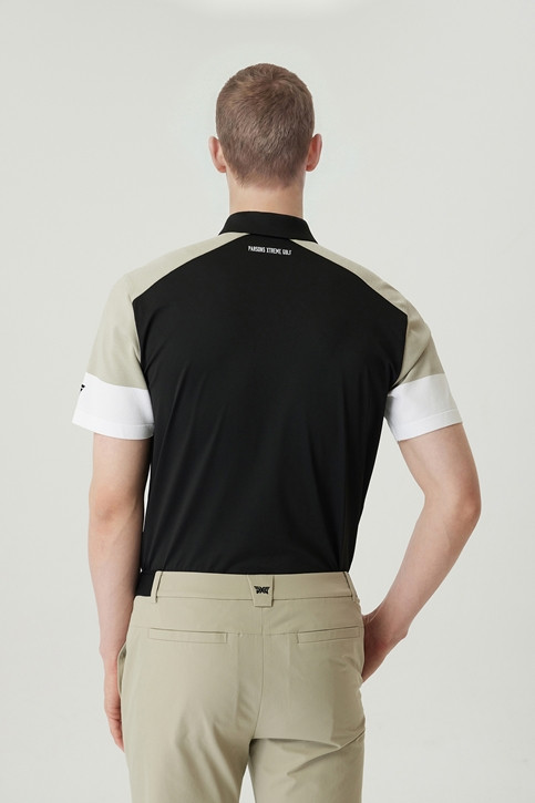 MEN KNIT-SLEEVE COLLAR SHORT SLEEVE