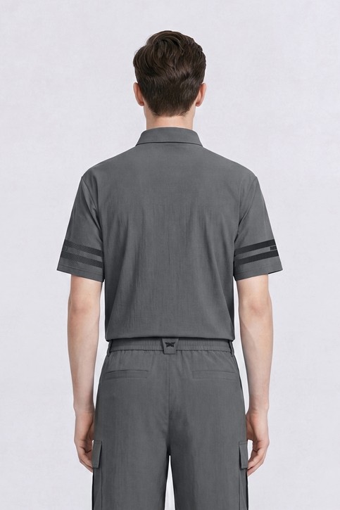 MEN NEW TEXTURED COOLING COLLAR SHORT SLEEVE