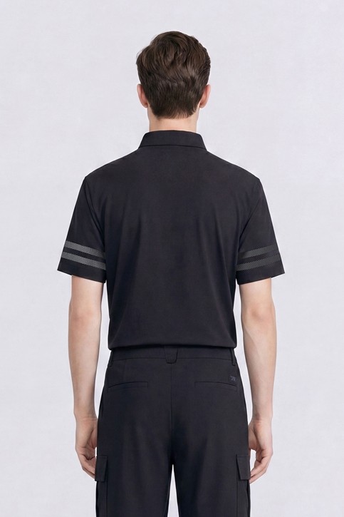 MEN NEW TEXTURED COOLING COLLAR SHORT SLEEVE