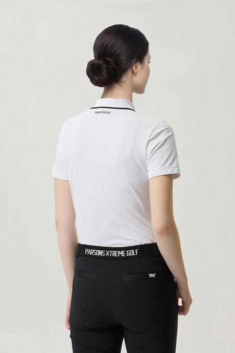 WOMEN BASIC COLLARED SHORT SLEEVE