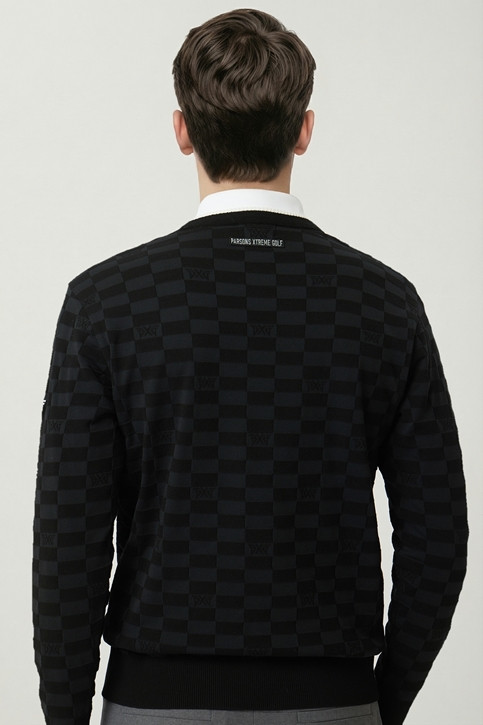 MEN JACQUARD ROUND NECK SWEATER