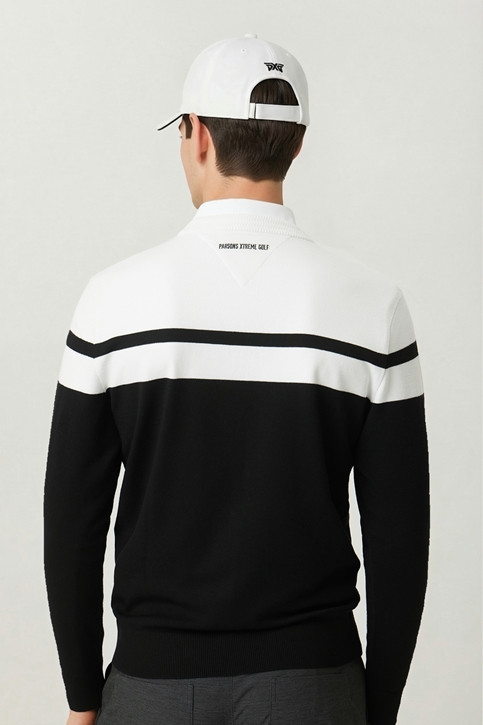 MEN COLOR BLOCKED ROUND NECK SWEATER