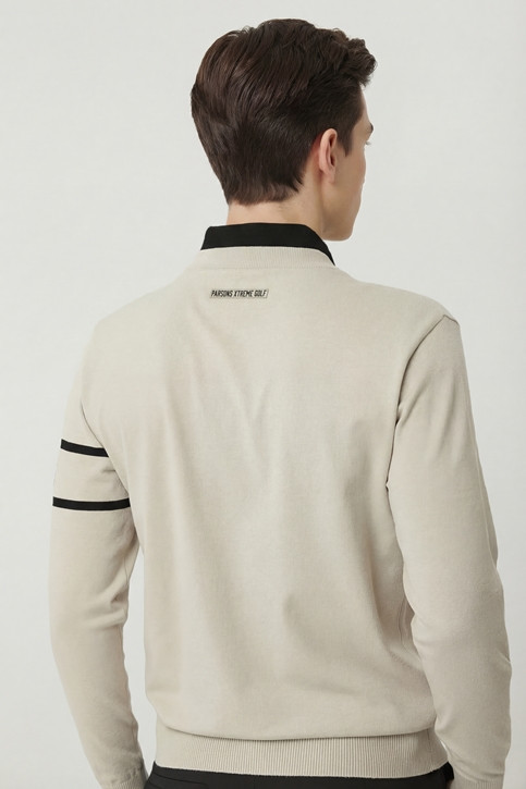 MEN COLLAR LAYERED SWEATER