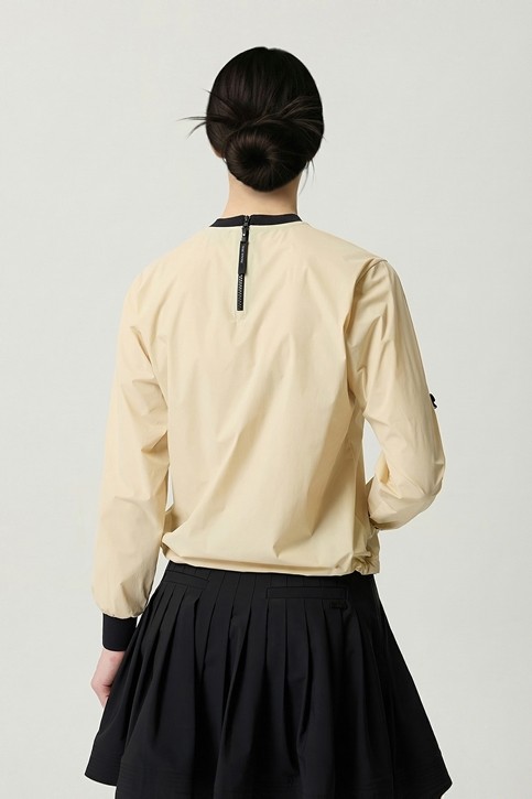 WOMEN WOVEN ROUND NECK LONG SLEEVE