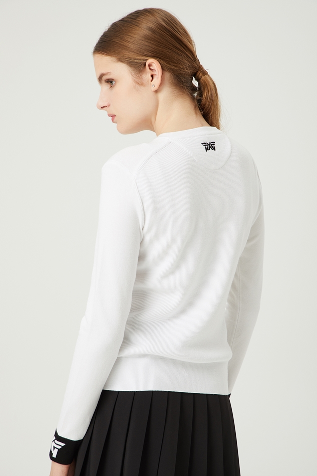 WOMEN ONE POINT PULLOVER SWEATER
