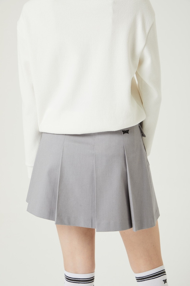 WOMENS UNBALANCED PLEATED SKIRT