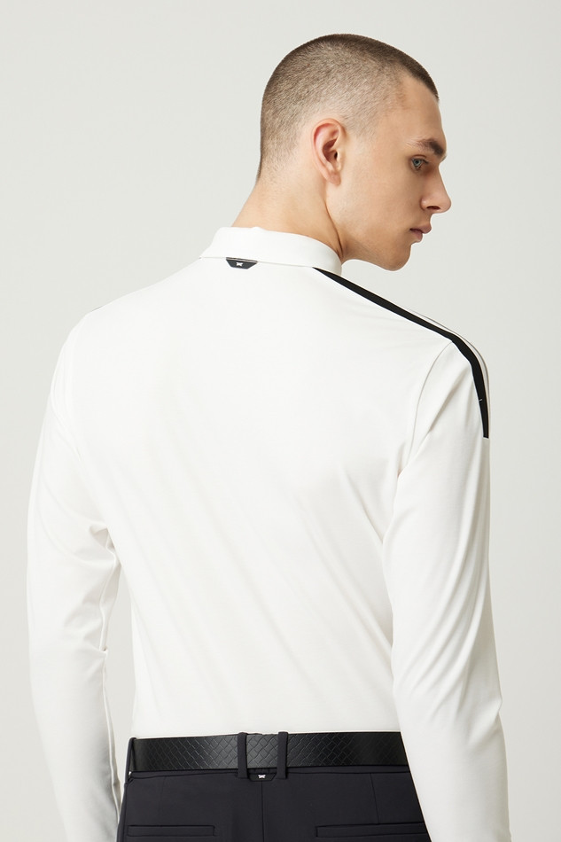 COLOR BLOCKED COLLAR LONG-SLEEVE