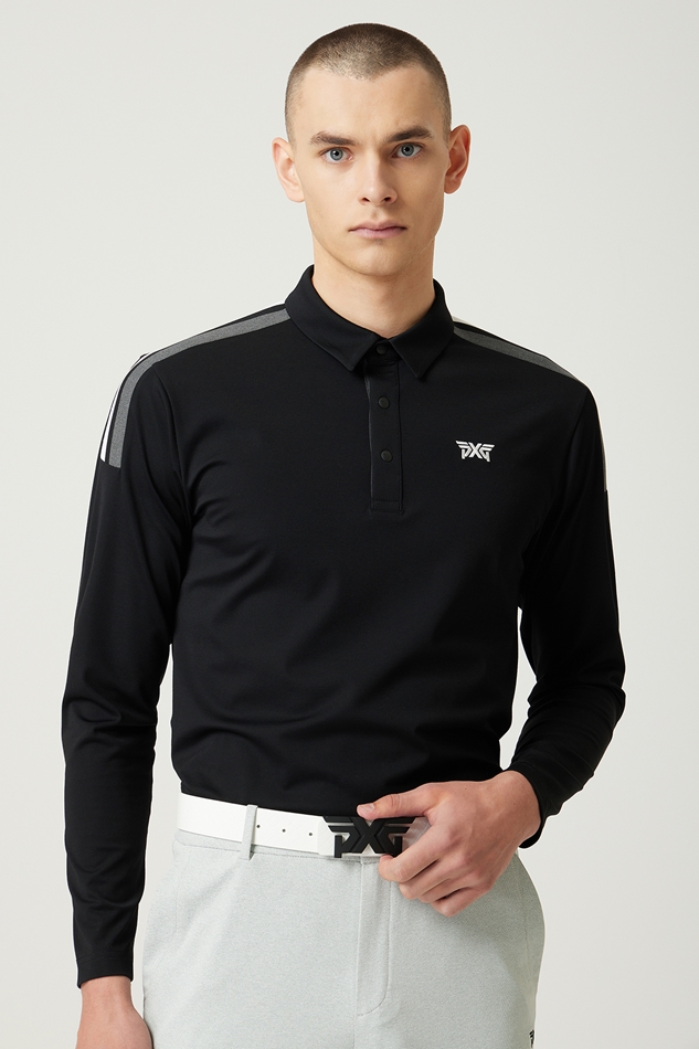 COLOR BLOCKED COLLAR LONG-SLEEVE
