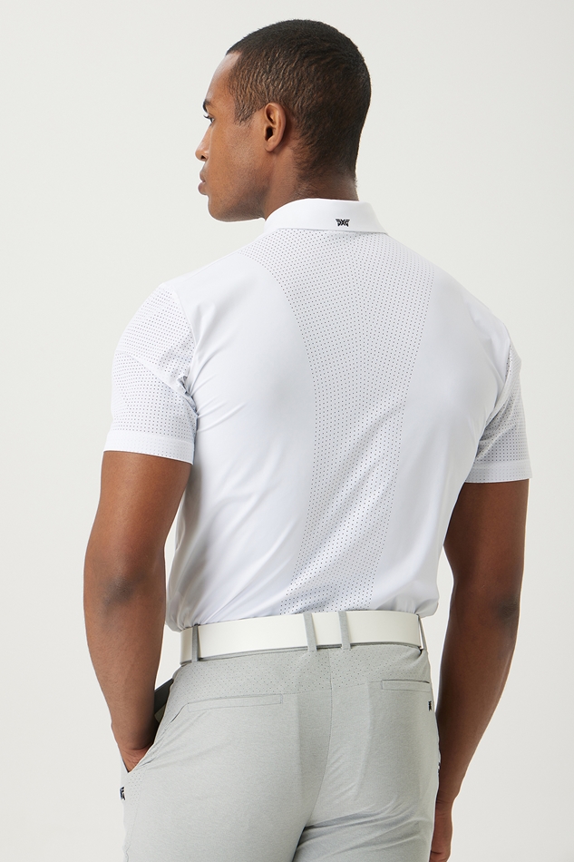 SUMMER ESSENTIAL PERFORATED COLLAR SHORT-SLEEVE