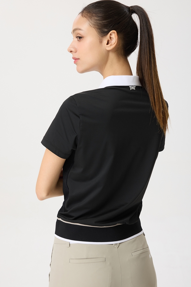 WOMENS SUMMER KNIT HYBRID SHORT-SLEEVE