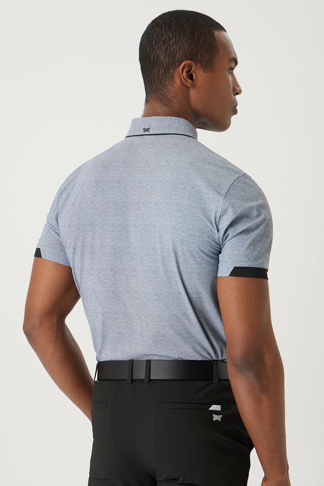 SUMMER TWO-TONE COLLAR SHORT-SLEEVE