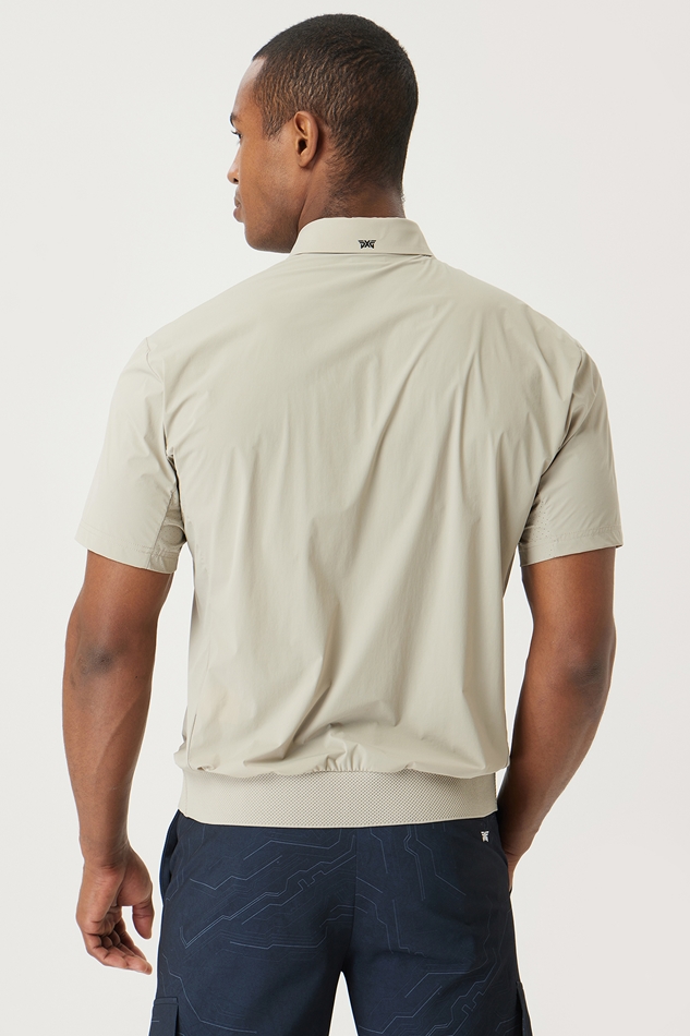 SUMMER WOVEN LOOSE FIT COLLAR SHORT-SLEEVE