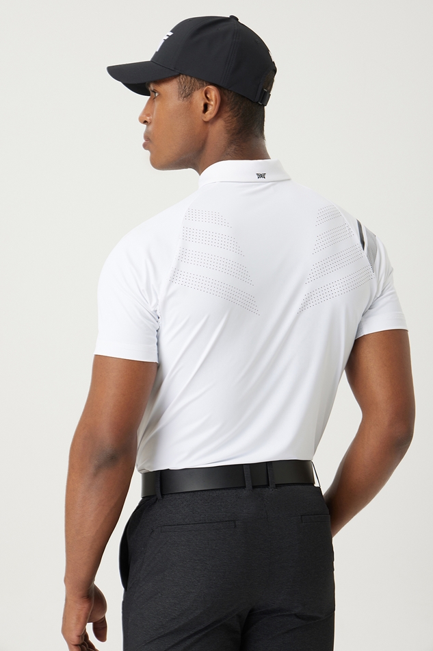 SUMMER SHOULDER POINT PERFORATED COLLAR SHORT-SLEEVE