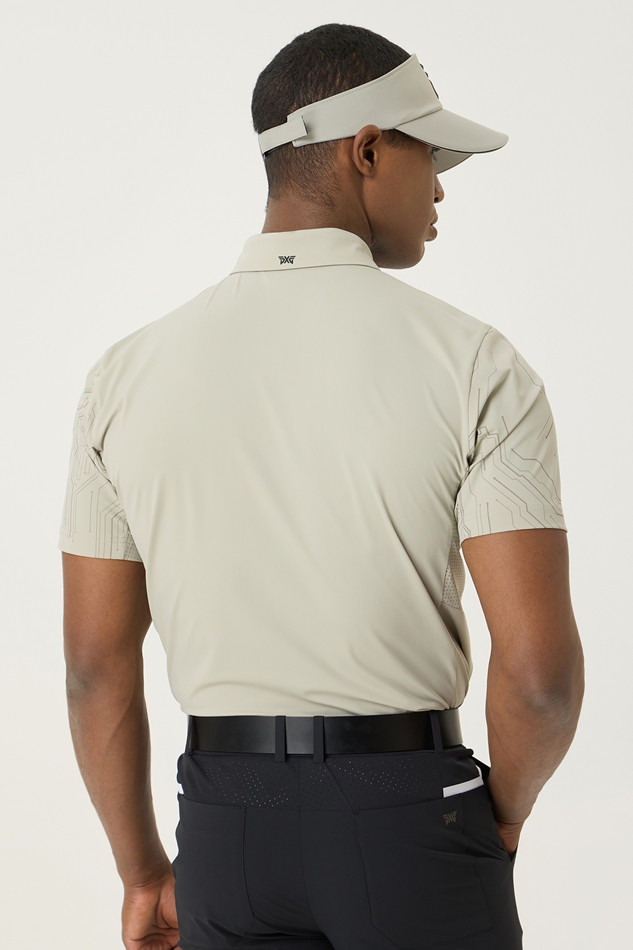 SUMMER PATTERN POINT COLLAR SHORT-SLEEVE