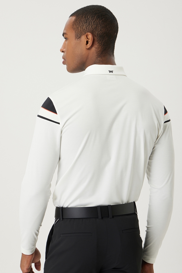 COLOR BLOCKED COLLAR LONG-SLEEVE