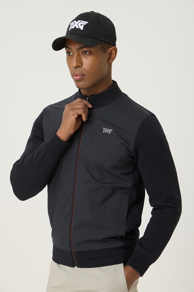 FULL ZIP-UP HYBRID KNIT JACKET