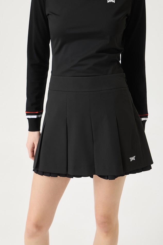 WOMENS DOUBLE LAYER PLEATED SKIRT