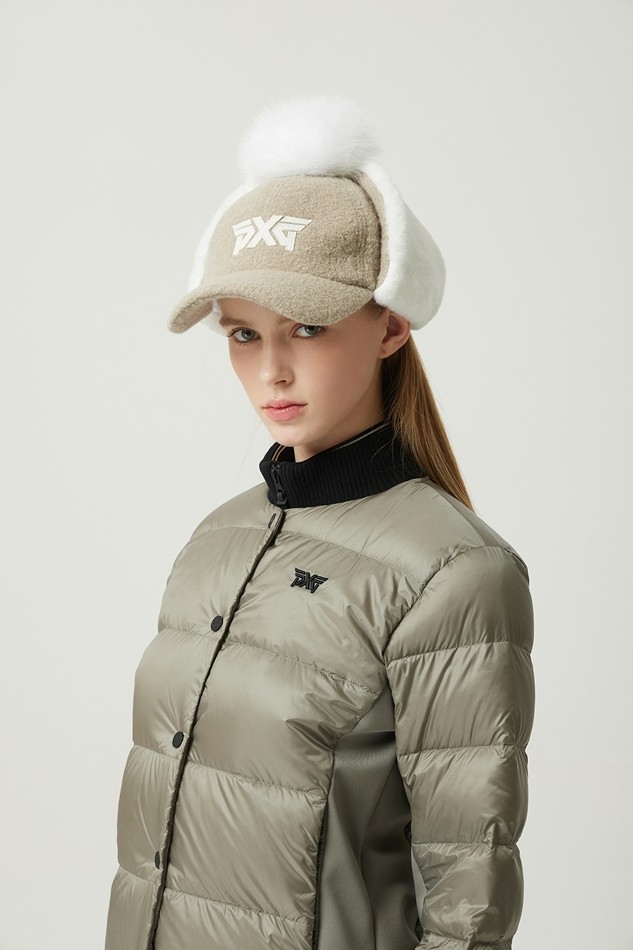 WOMEN WINTER FOX FUR BASIC CAP