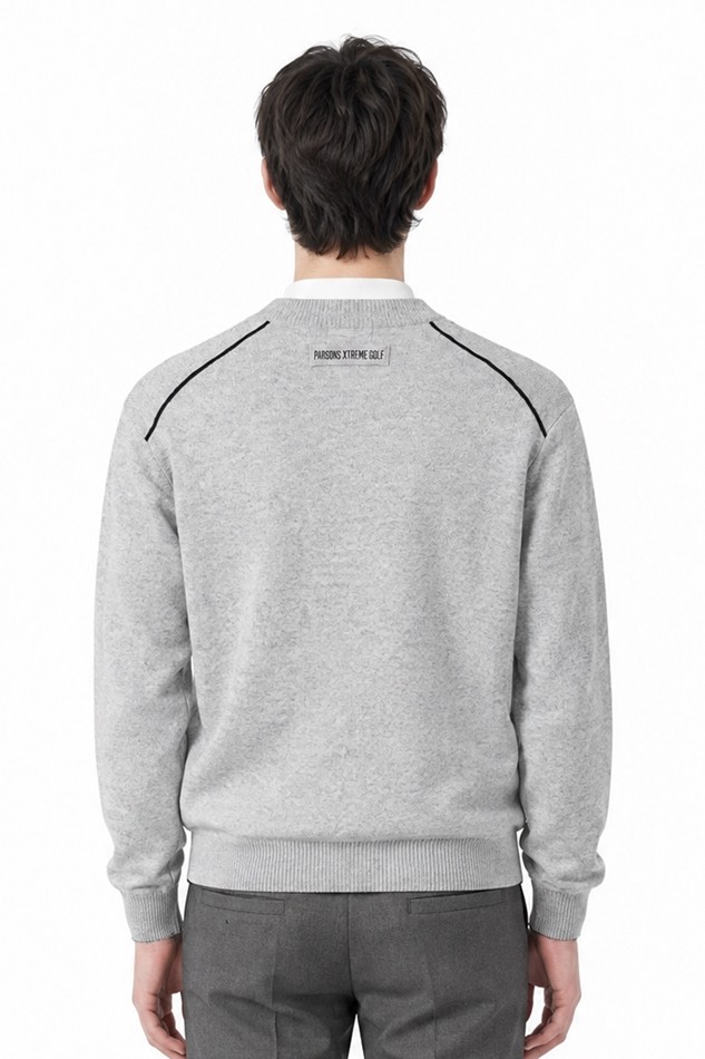 MEN CASHMERE ROUND NECK SWEATER PKFCM410711 L/GREY 상품 이미지 2