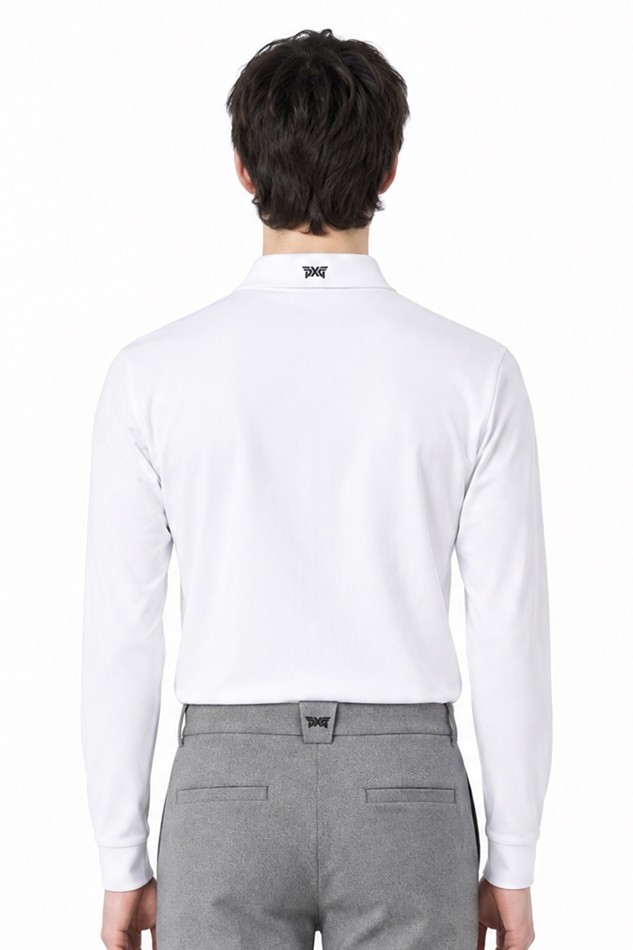 MEN ESSENTIAL COLLAR LONG SLEEVE PKFPM210601 WHITE 상품 이미지 2