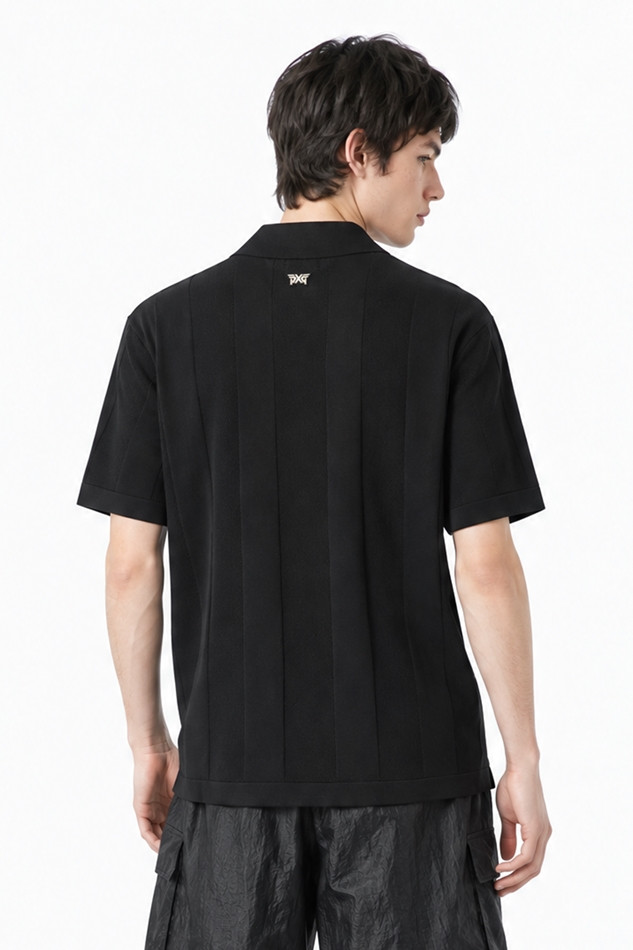 MEN SHORT-SLEEVED SWEATER PKFPM410121 BLACK 상품 이미지 2