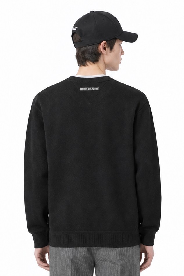 MEN ESSENTIAL ROUND NECK SWEATER PKFPM410421 BLACK 상품 이미지 2