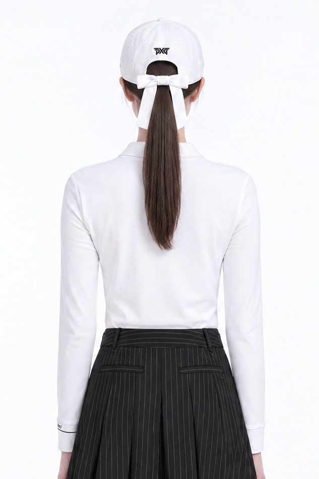 WOMEN BASIC COLLAR LONG SLEEVE PKFPW210401 WHITE 상품 이미지 2