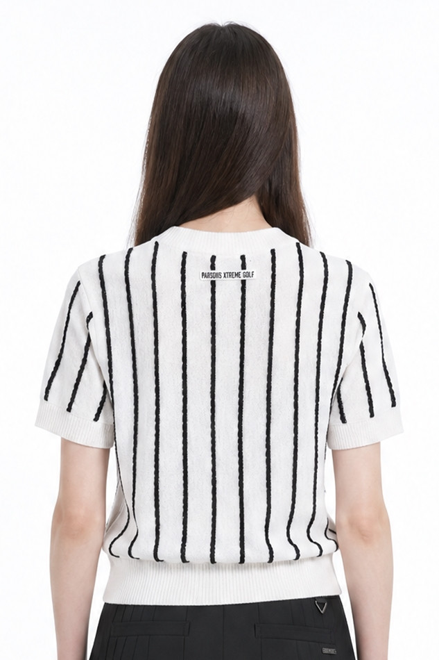 WOMEN SHORT-SLEEVE SWEATER PKFPW410101 WHITE 상품 이미지 2