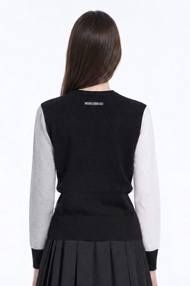 WOMEN TEXTURE MIX SWEATER PKFPW410421 BLACK 상품 이미지 2