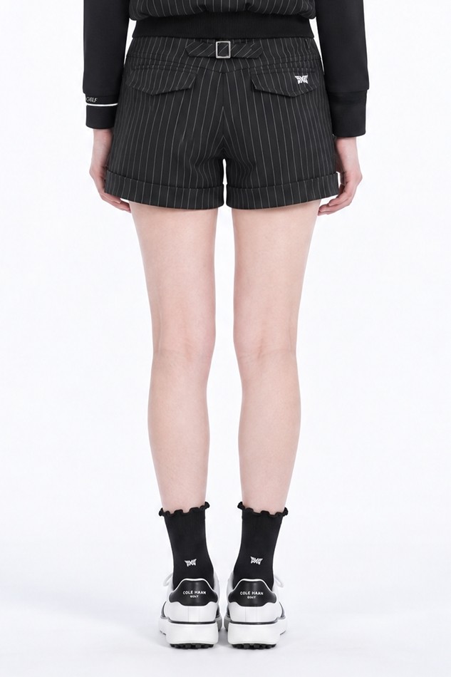 WOMEN STRIPED SHORTS PKFPW520121 BLACK 상품 이미지 2