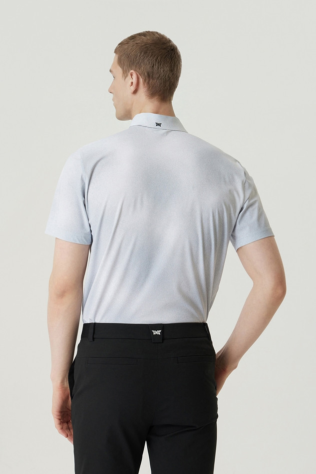 MEN GRADATION PATTERN COLLAR SHORT SLEEVE
