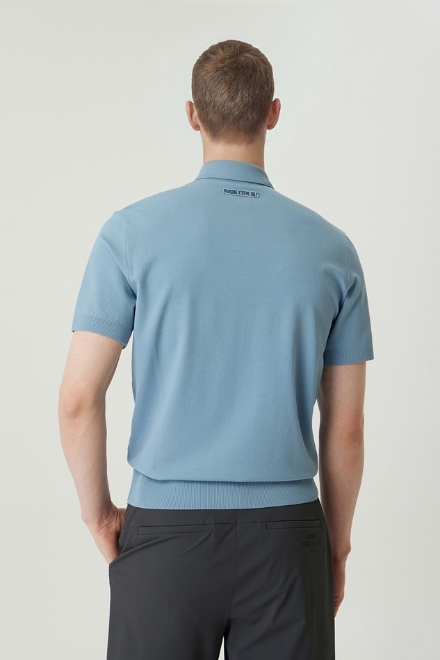 MEN ESSENTIAL SHORT SLEEVE COLLAR SWEATER