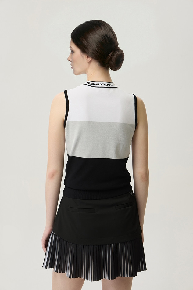 WOMEN COLOR BLOCK KNIT SLEEVELESS
