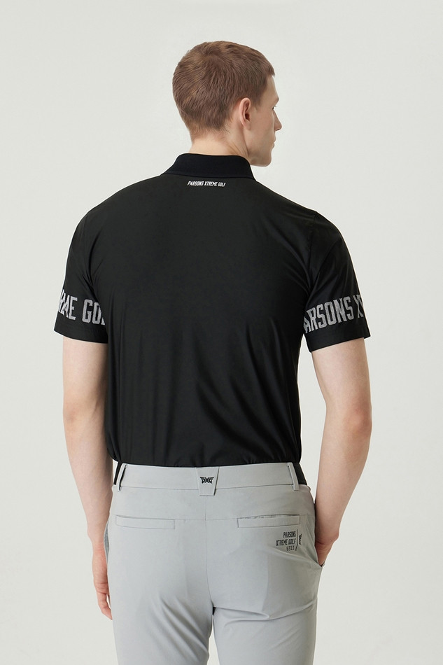 MEN LETTERING LOGO POINT COLLAR SHORT SLEEVE
