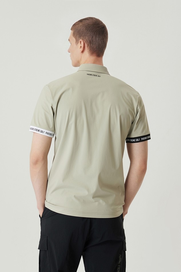 MEN COLOR CONTRAST POINT COLLAR SHORT SLEEVE