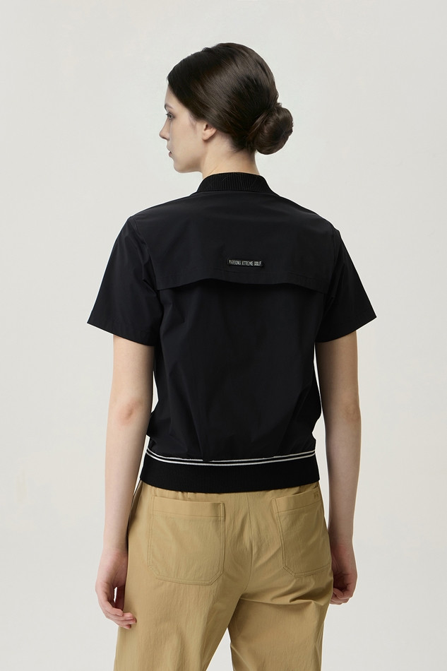 WOMEN SHORT SLEEVE HYBRID SWEATER